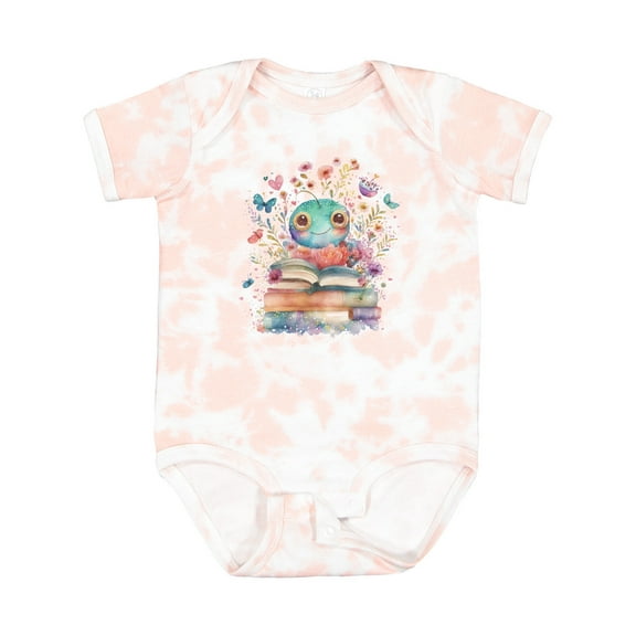 Inktastic Bookworm Flowered Reading Girls Baby Bodysuit