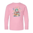 thumbnail image 1 of Inktastic Bookworm Flowered Reading Long Sleeve Youth T-Shirt, 1 of 5