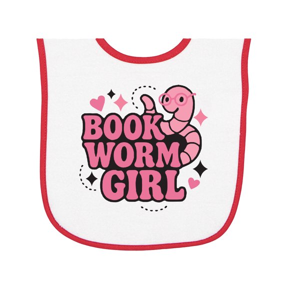 Inktastic Bookworm Girl Reading Baby Terry Cloth Bib