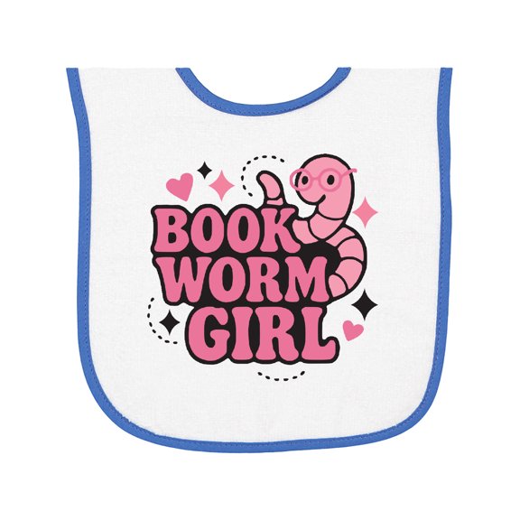 Inktastic Bookworm Girl Reading Baby Terry Cloth Bib