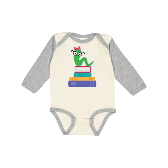 Inktastic Bookworm Girls Reading Gift Girls Long Sleeve Baby Bodysuit