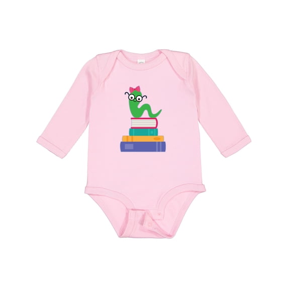 Inktastic Bookworm Girls Reading Gift Girls Long Sleeve Baby Bodysuit