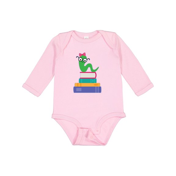Inktastic Bookworm Girls Reading Gift Girls Long Sleeve Baby Bodysuit