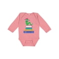 thumbnail image 1 of Inktastic Bookworm Girls Reading Gift Girls Long Sleeve Baby Bodysuit, 1 of 5