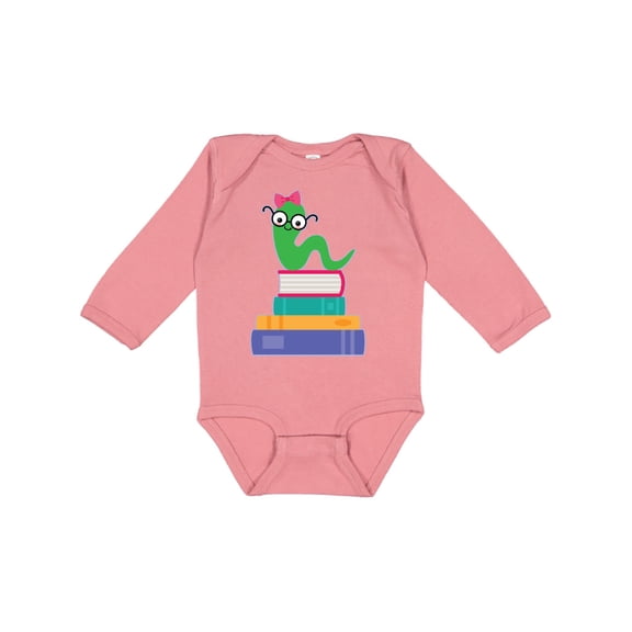 Inktastic Bookworm Girls Reading Gift Girls Long Sleeve Baby Bodysuit