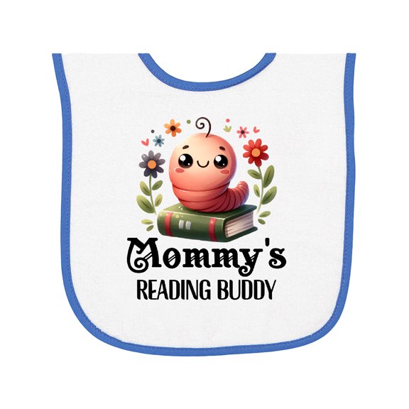 Inktastic Bookworm Mommys Reading Buddy Baby Terry Cloth Bib