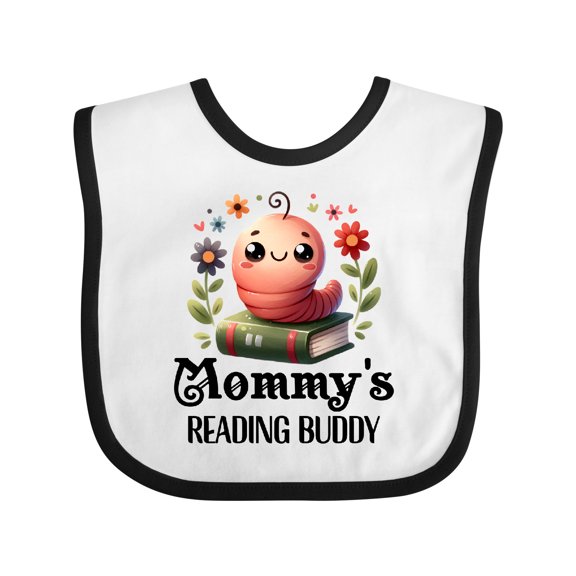 Inktastic Bookworm Mommys Reading Buddy Girls Baby Bib