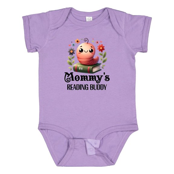 Inktastic Bookworm Mommys Reading Buddy Girls Baby Bodysuit