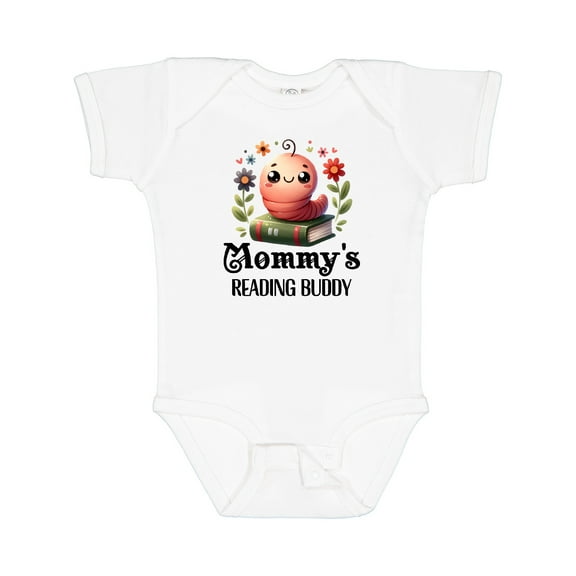 Inktastic Bookworm Mommys Reading Buddy Girls Baby Bodysuit
