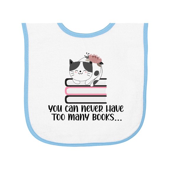 Inktastic Bookworm Never Have Too Many Books Baby Terry Cloth Bib