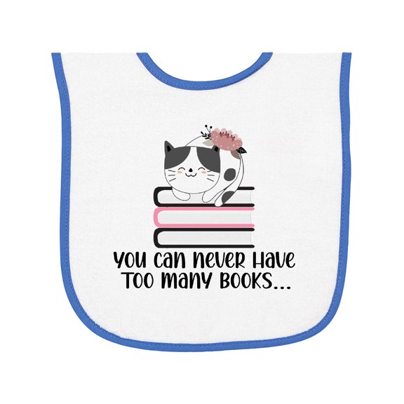 Inktastic Bookworm Never Have Too Many Books Baby Terry Cloth Bib