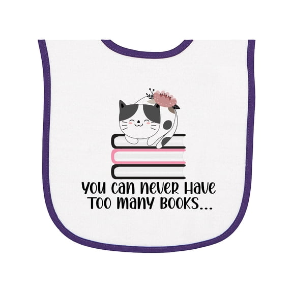 Inktastic Bookworm Never Have Too Many Books Baby Terry Cloth Bib