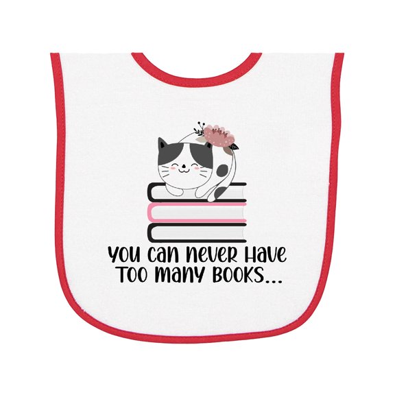 Inktastic Bookworm Never Have Too Many Books Baby Terry Cloth Bib