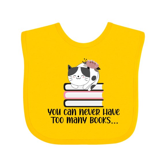 Inktastic Bookworm Never Have Too Many Books Girls Baby Bib