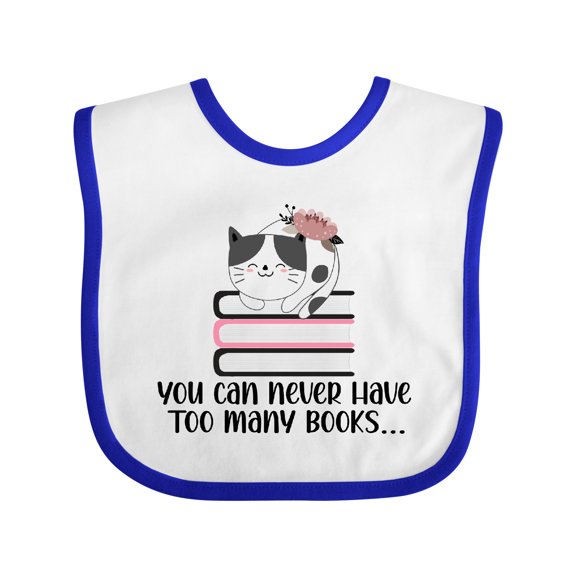 Inktastic Bookworm Never Have Too Many Books Girls Baby Bib