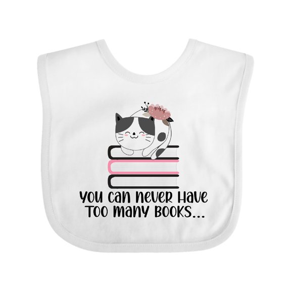 Inktastic Bookworm Never Have Too Many Books Girls Baby Bib