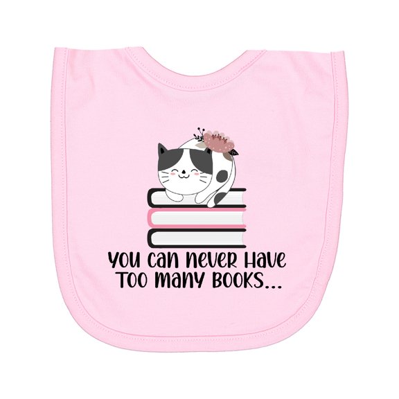 Inktastic Bookworm Never Have Too Many Books Newborn Bib