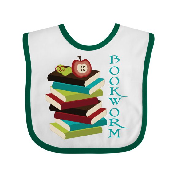 Inktastic Bookworm Reading Book Lover Boys or Girls Baby Bib
