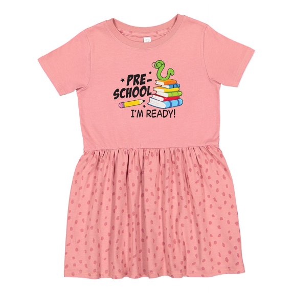 Inktastic Bookworm Ready for Preschool Girls Toddler Dress