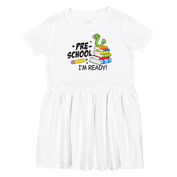 Inktastic Bookworm Ready for Preschool Girls Toddler Dress