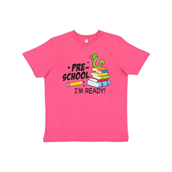 Inktastic Bookworm Ready for Preschool Youth T-Shirt