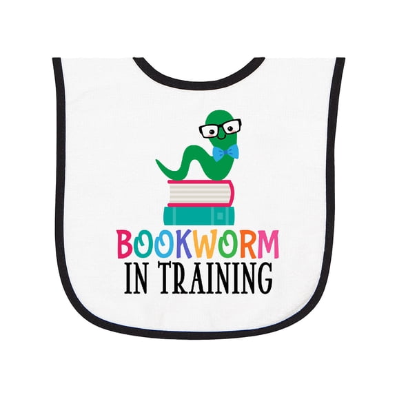Inktastic Bookworm in Training Reading Baby Terry Cloth Bib