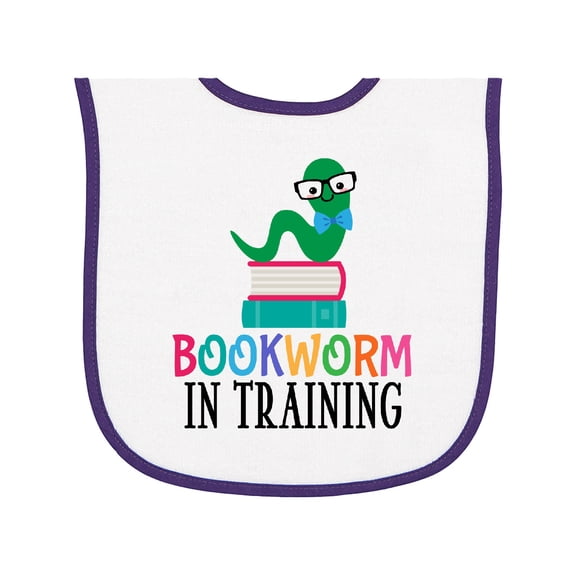 Inktastic Bookworm in Training Reading Baby Terry Cloth Bib