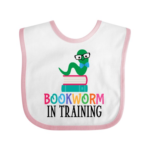 Inktastic Bookworm in Training Reading Boys or Girls Baby Bib