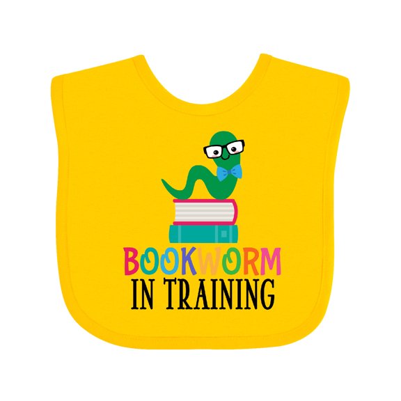 Inktastic Bookworm in Training Reading Boys or Girls Baby Bib
