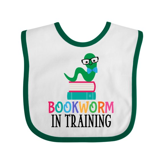 Inktastic Bookworm in Training Reading Boys or Girls Baby Bib