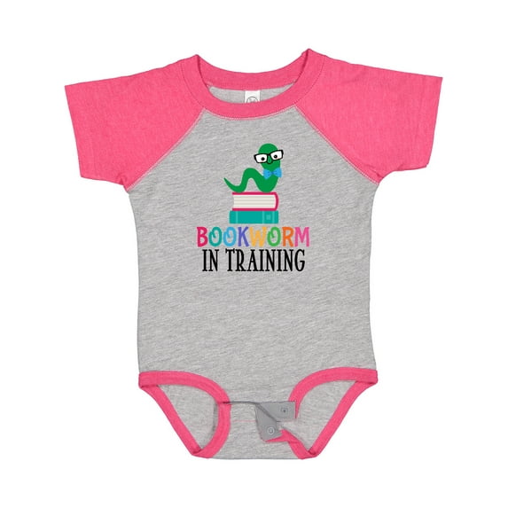 Inktastic Bookworm in Training Reading Boys or Girls Baby Bodysuit