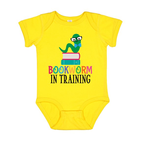 Inktastic Bookworm in Training Reading Boys or Girls Baby Bodysuit