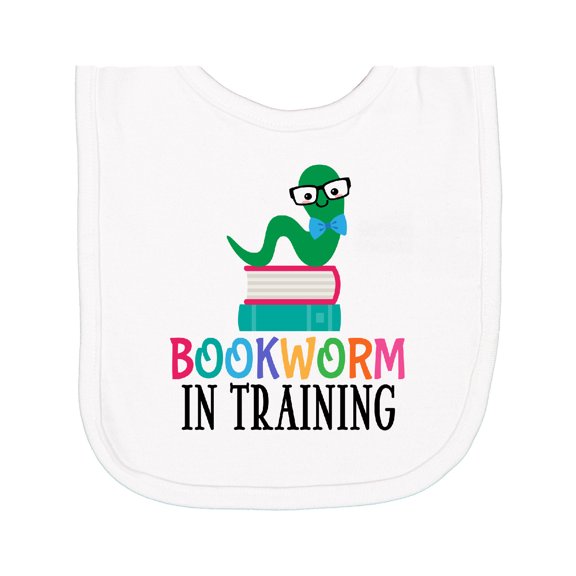 Inktastic Bookworm in Training Reading Newborn Bib