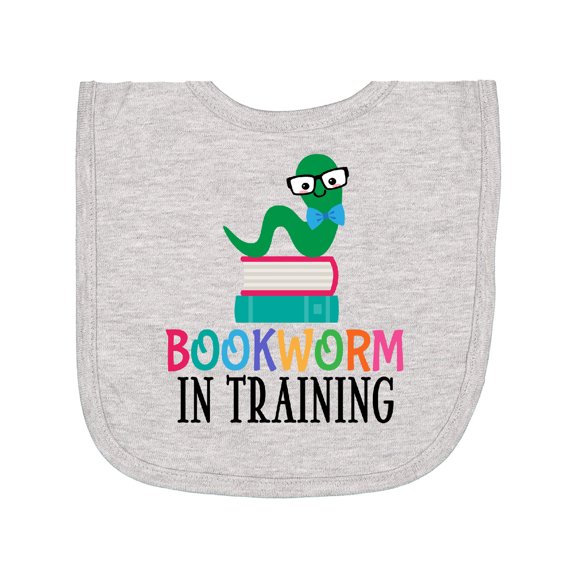 Inktastic Bookworm in Training Reading Newborn Bib