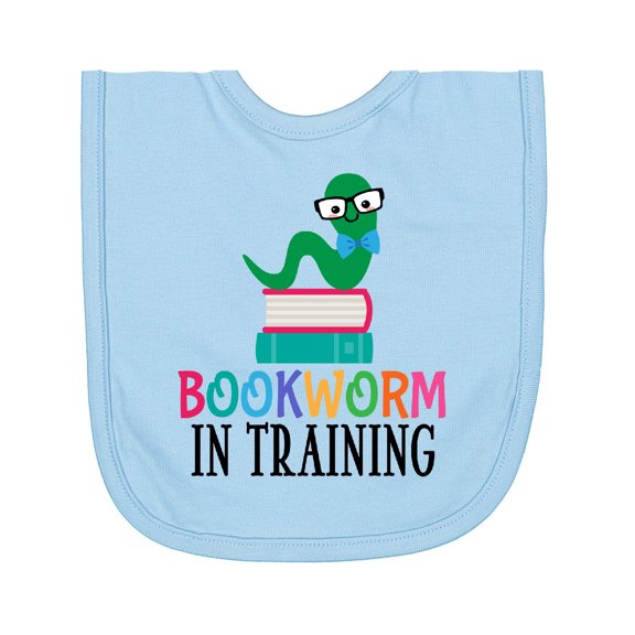 Inktastic Bookworm in Training Reading Newborn Bib