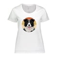 thumbnail image 1 of Inktastic Border Collie Cute Dog Women's Plus Size T-Shirt, 1 of 5