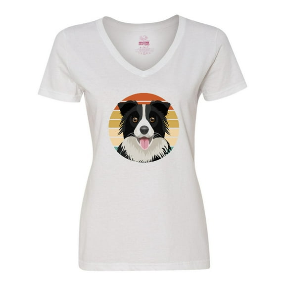 Inktastic Border Collie Cute Dog Women's V-Neck T-Shirt