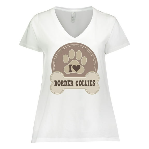 Inktastic Border Collie Dog Gifts Women's Plus Size V-Neck T-Shirt