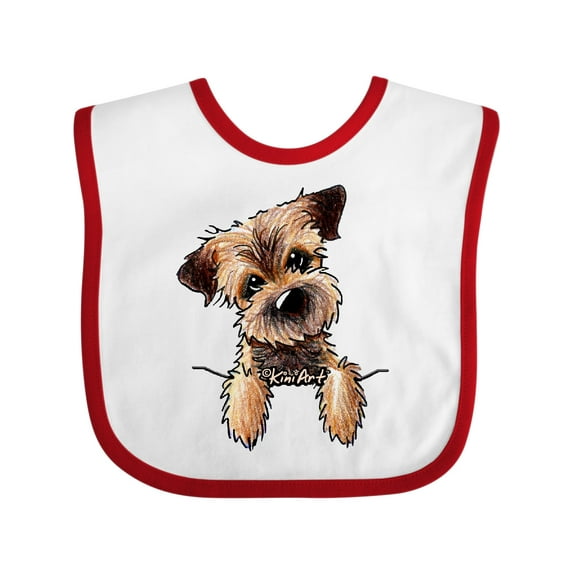 Inktastic Border Terrier Boys or Girls Baby Bib