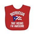 thumbnail image 1 of Inktastic Boricua Means Im Awesome Puerto Rican Boys or Girls Baby Bib, 1 of 4