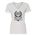 thumbnail image 1 of Inktastic Born in 1950 Limited Edition Women's V-Neck T-Shirt, 1 of 5