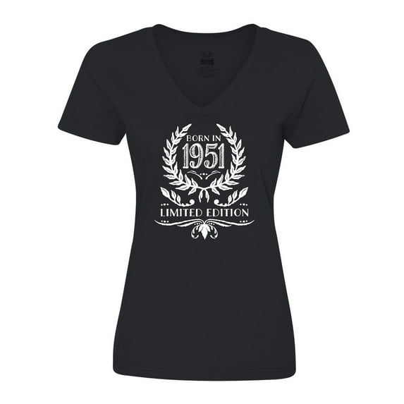 Inktastic Born in 1951 Limited Edition Women's V-Neck T-Shirt