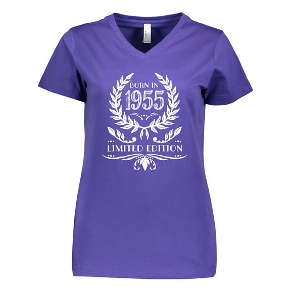 Inktastic Born in 1955 Limited Edition Women's V-Neck T-Shirt