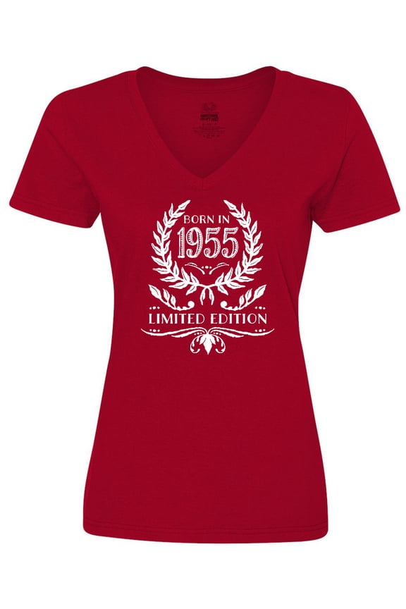Born in 1955 Limited Edition Women's V-Neck T-Shirt