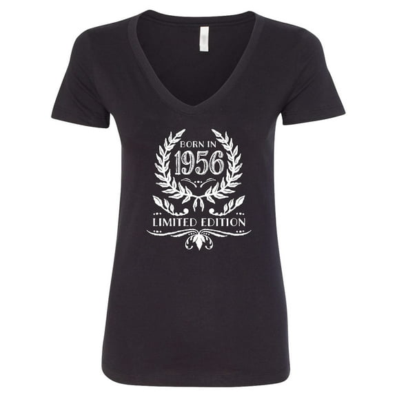 Inktastic Born in 1956 Limited Edition Women's V-Neck T-Shirt