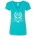 thumbnail image 1 of Inktastic Born in 1958 Limited Edition Women's V-Neck T-Shirt, 1 of 5