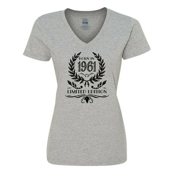 Inktastic Born in 1961 Limited Edition Women's V-Neck T-Shirt