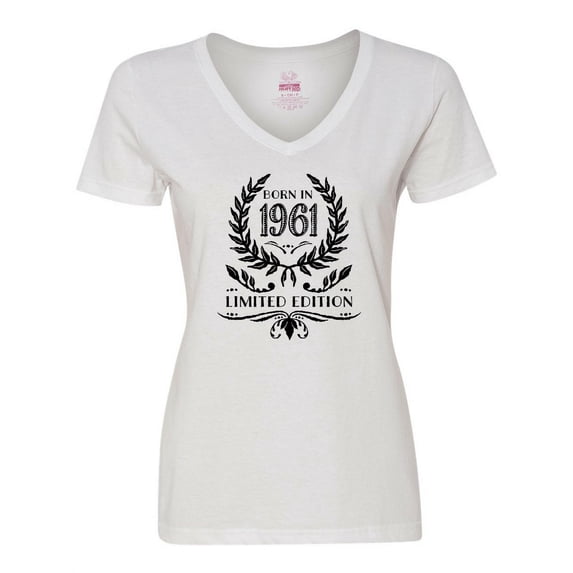 Inktastic Born in 1961 Limited Edition Women's V-Neck T-Shirt