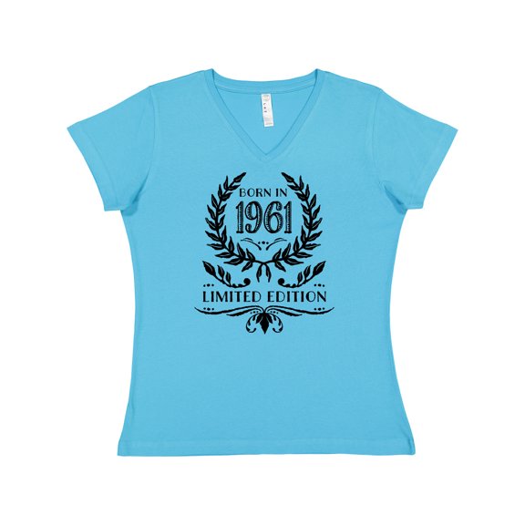 Inktastic Born in 1961 Limited Edition Women's V-Neck T-Shirt