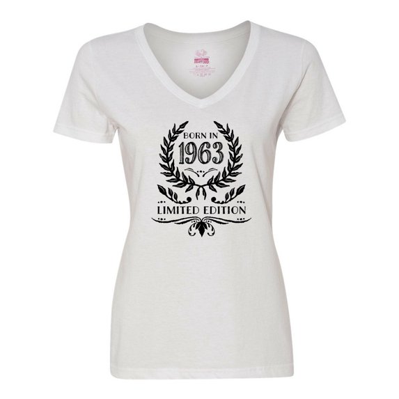 Inktastic Born in 1963 Limited Edition Women's V-Neck T-Shirt
